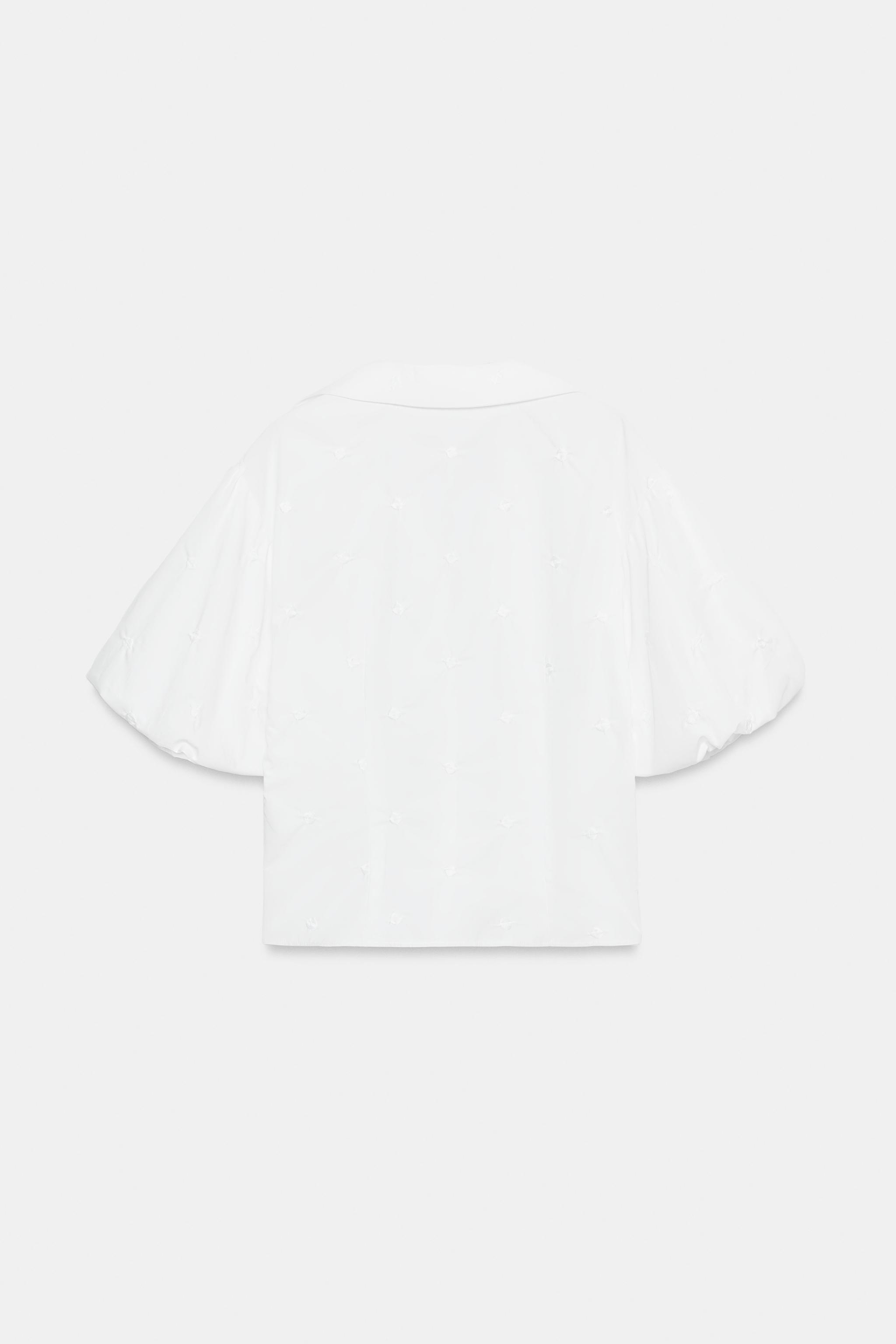 EMBROIDERED PUFF SLEEVE SHIRT
